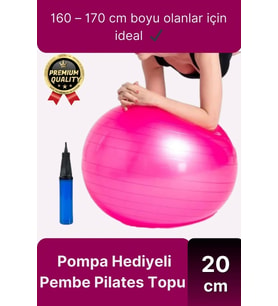 Premium Mini Gymball 20cm Jimnastik Denge Fitness Spor Şişirme Pompası Hediyeli Pembe Pilates Topu
