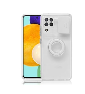 SM Galaxy A12 - M12 - F12 Kılıf Sürgülü Kamera Lens Korumalı Yüzük Standlı - SSSSSS4253-4