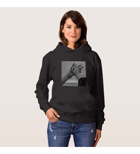 Sevgiliye Hediye Fotoğraf Baskılı Siyah Sweatshirt