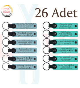 Gök Mavi & Turkuaz, 26’lı Set, İsim Yazılabilen Anahtarlık, Fizik Öğretmeninden Sınıfına Hatıra