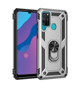 Newface Huawei Y6P Kılıf Sofya Yüzüklü Silikon Kapak - Gümüş