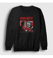 Presmono Unisex Siyah Hacker Mr Robot Sweatshirt 403011tt