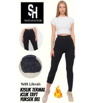Unisex Içi Peluşlu sıcak tutan Kışlık Tayt Ekstra Sıcak Tutan Termal Tayt