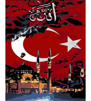 Türkiye ve İnanç Sayılarla Boyama Seti 50x65 cm (Tuvale Gerili)