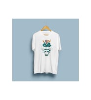 Oversize Vektör Kuru kafa / alev / boynuz tasarım unisex T-shirt