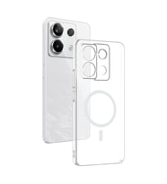Redmi Note 13 Pro 4G Kılıf Kamera Korumalı MagSafe Şarj Özellikli Lüx Şeffaf London Silikon Kapak