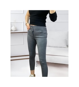 Yüksel Bel Likralı Kot Pantolon (Gri)