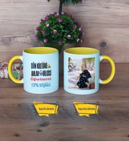 Din Kültürü Öğretmeni Kupa Bardak Sarı Fotoğraflı Öğretmenler Günü Hediyesi