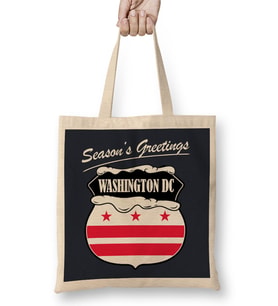 Seasons Greetings Washington DC Christmas Bez Çanta Uzun Saplı