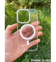İphone 15 Pro Hybrid Magsafe Animasyonlu Sararmaz Kılıf (Şeffaf)