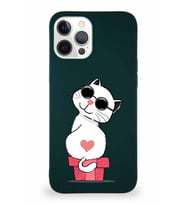 Apple iPhone 12 Pro Max Soft Premier Kapak Coolcat Tasarımlı Silikon Kılıf - Yeşil (Şeffaf)