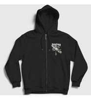 Presmono Unisex Siyah Love Affair Thrasher Fermuarlı Kapüşonlu Sweatshirt 279920tt