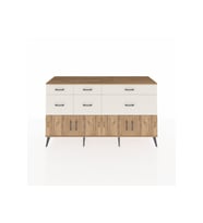 Kronos Konsol Tek Raflı 6 Çekmeceli 4 Kapaklı 176x59x99 Çam-Çam/Aytaşı