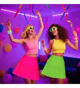 Neon Yeşil Hawaii Parti Eteği 40 cm