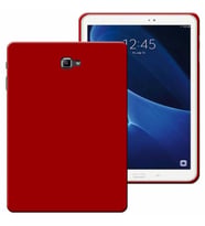 Samsung Galaxy Tab A SM T580 Uyumlu Rubber Yıkanabilir Silikon Kılıf (Kırmızı)