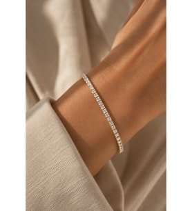 XUPING 14K GOLD RENK, KARE TAŞLI, İNCE SUYOLU BİLEKLİK 17+2CM ACR9751