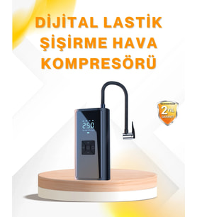 LED Fenerli ve SOS Işıklı Çok Fonksiyonlu Hava Kompresörü