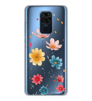 Xiaomi Redmi NOTE 9 Uyumlu Çiçek Tasarımlı Şeffaf Telefon Kılıfı
