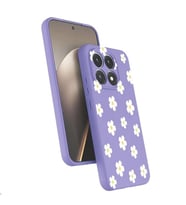 Coverzone Xiaomi M?15T Pro ?le Uyumlu Y�ksek Kalite �zel Tasar?m Kadife ?� Y�zey Silikon Lansman Telefon K?l?f? Lila-Papatya