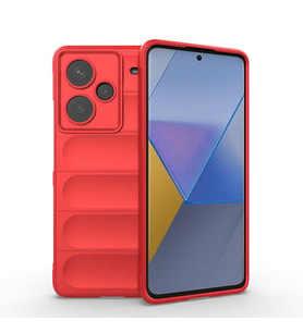 Xiaomi Redmi Note 13 Pro Plus 5G Kılıf Esnek TPU Oyuklu Arka Yüzey Tasarımlı Zore Etnik Silikon Kapak (Kırmızı)