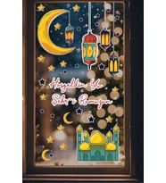 Ramazan Ayı Temalı Cam Duvar Süsleri - Hoşgeldin Ramazan Sticker Seti Ramazan Sticker Seti