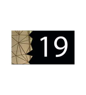 Dekoratif Aynalı Modern Kapı Numarası - Gold 19