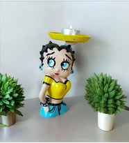 Betty Boop Sunumluk Dekor Mumluk (Sarı)