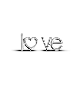 925 Ayar Gümüş "Love" Küpe - K076501