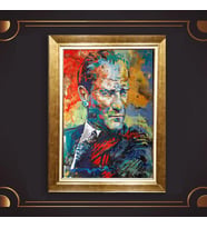 Altın Varaklı Çerçeveli Paspartulu Atatürk Tablo z4917 (Gold)