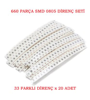 660 Parça Direnç Seti - 0.125W 0805 SMD - 33 Farklı Direnç Seti 20 Adet