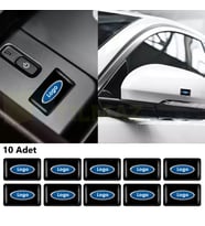 Ford Logo Arma Direksiyon Jant Vites Torpido Ayna Damla Silikon Etiket Çıkartma Oto Sticker 18x11 mm