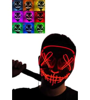Led Işıklı Neon Maske Cadılar Bayramı Maskesi Korkunç Korku Maskesi