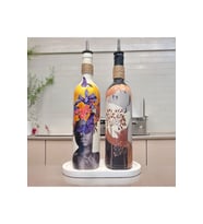 Renkli Kadın Tasarımlı 750 ml Zeytinyağı Sıvıyağ Şişesi Yağdanlık Yağlık Sirkelik Sosluk 2'li Set (Çok Renkli)