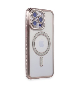 Iphone 14 Kılıf Joke Simli Magneticsafe Kılıf - Pembe