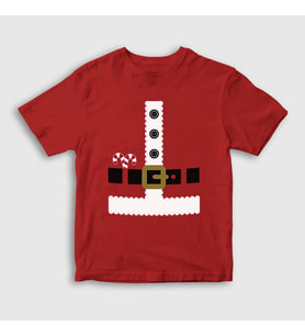 Presmono Unisex Çocuk Kırmızı Kostüm Noel Baba Santa Claus Yılbaşı T-Shirt 270002tt