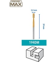 Dremel 194Dm Max Yüksek Performanslı Silindirik Şekilli Oyma Ucu 3,2 Mm, 2'Li (Standart)