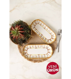 Keramika Worn Gold Noyan Kayık Tabak 26 Cm 2 Adet 22967
