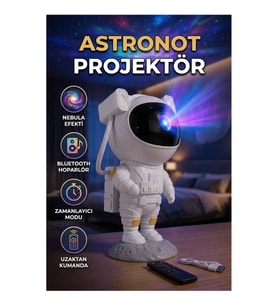 Astronot Bluetooth Hoparlörlü Gökyüzü Projektör Gece Lambası