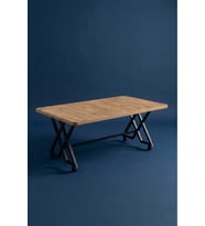 Riyal Orta Sehpa Siyah Metal Ayak Tekerlekli 70cmx110cm