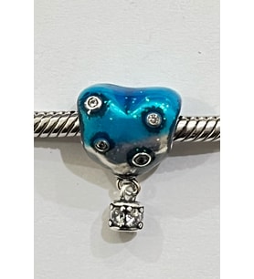 Mavi ve Gümüş Balon Sallantılı Charm