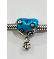 Mavi ve Gümüş Balon Sallantılı Charm