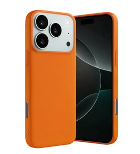 iPhone 17 Pro Max Nano içi Kadife Silikon - Turuncu