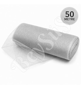 Süsleme Tülü Gri Kristal Tül 50 m
