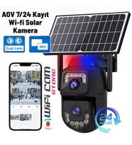 Aov 7/24 Kayıt Özellikli Wi-Fi Solar Kamera (Siyah-Haki-Gri)