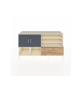 Kronos Konsol 7 Raflı Tek Çekmeceli 2 Kapaklı 176x59x99 Aytaşı-Antrasit/Çam