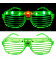 LED Işıklı Panjur Parti Gözlüğü Yeşil Renk Shutter Gözlük