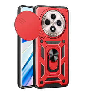 Xiaomi Redmi 14c Kılıf Pars Lens Yüzüklü Silikon - Kırmızı