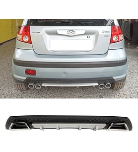 Hyundai Getz Gri Difüzör Çiftli Kare Egzoz Görünümlü D Tip Difizör