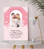 BK Gift Kişiye Özel El Yazı Mesajlı Fotoğraflı Hediye Kanvas Tablo-2