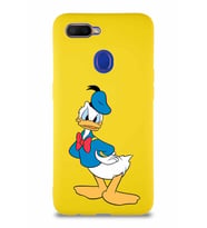 Oppo AX7 Soft Premier Kapak Donald Duck-D Tasarımlı Silikon Kılıf - Sarı (Şeffaf)